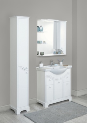 Зеркало со шкафом Акватон Элен 85 с подсветкой 1A218802EN010 Белое Зеркало со шкафом Акватон Элен 85 с подсветкой 1A218802EN010 Белое