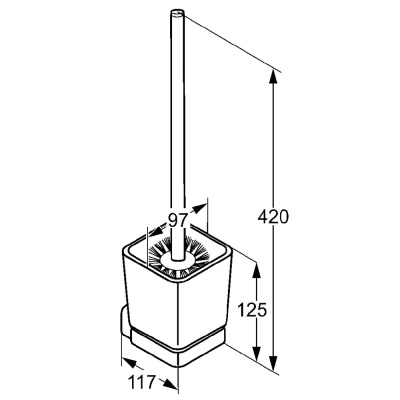 Ершик для унитаза Kludi E2 4997405 Хром Белый