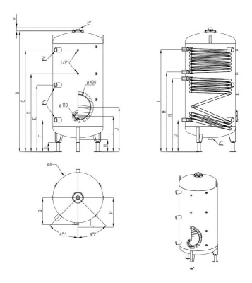 Буферная ёмкость ACV LCA 500 2 CO TP Серый