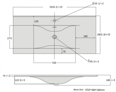 Тумба с раковиной SanVit Флай 100 kfly2100 в цвете Ral подвесная Белый глянец