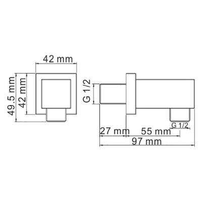 Шланговое подключение WasserKRAFT A089 Хром