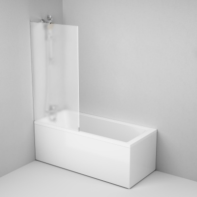 Шторка на ванну AM.PM Gem 80 W90BS-080-140CM профиль Хром стекло матовое