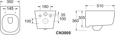 Унитаз Ceramica Nova New Day CN3005 подвесной с сиденьем Микролифт