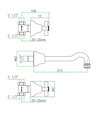 Смеситель для раковины Webert Armony AM750404060 Медь