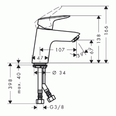 Смеситель для раковины Hansgrohe Logis 71077000 Хром