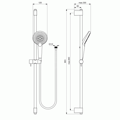 Душевой гарнитур Ideal Standard Ideal Rain Evo B1763AA Хром