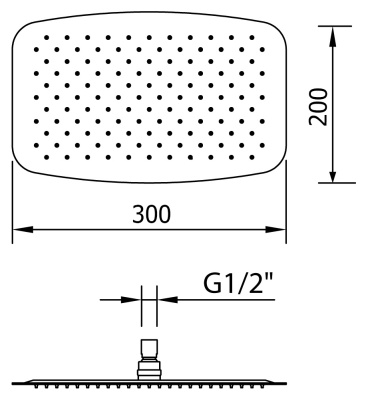 Верхний душ Clever Slim Inox Air 30x20 99602 Хром