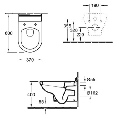 Унитаз Villeroy&Boch Hommage 6661B0R подвесной Белый альпин без сиденья