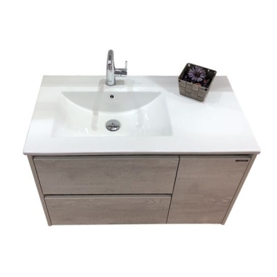 Тумба с раковиной Comforty Бремен 90 4142375 подвесная Дуб белый