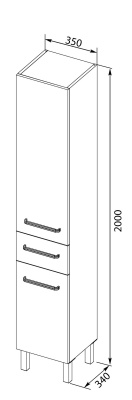 Шкаф пенал Aquanet Сиена 35 189242 Левый белый