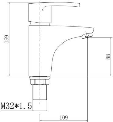 Смеситель для раковины Fashun A1065 Хром