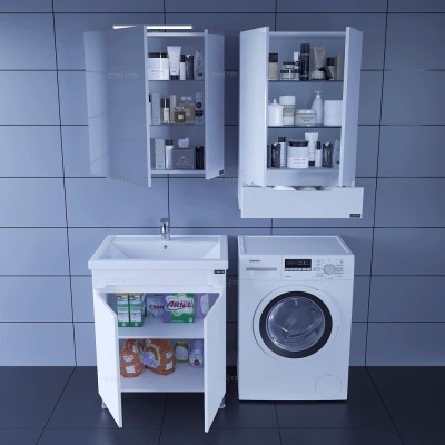 Тумба с раковиной СанТа Лондон 70 2 двери Белая