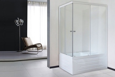 Душевой уголок Royal Bath BP 100х80 RB8100BP-T-R с поддоном профиль Белый стекло прозрачное