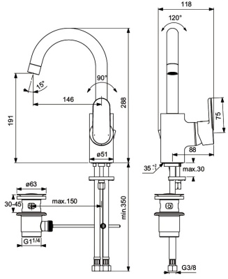 Смеситель для раковины Ideal Standard Vito B0410AA Хром
