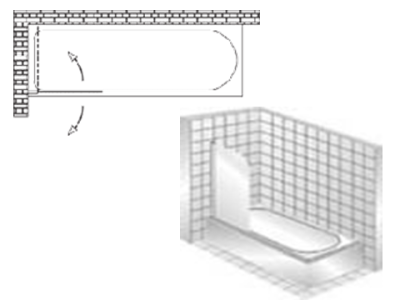 Шторка на ванну Vegas Eolo V профиль белый стекло прозрачное