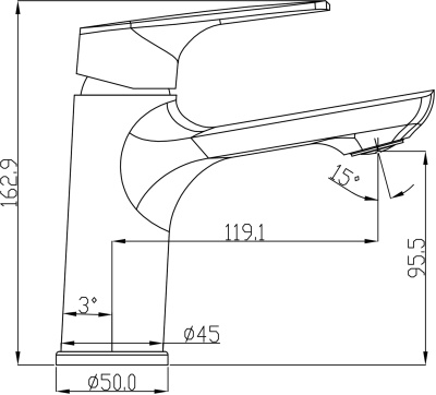 Смеситель для раковины Swedbe Venado 1610 Хром