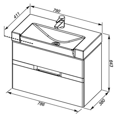 Тумба под раковину Aquanet Виго 80 183405 подвесная Белая
