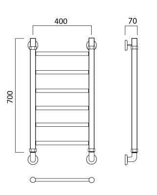 Водяной полотенцесушитель Aquanerzh 00-10A7040 Хром