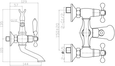 Смеситель для ванны Raiber R0090 Бронза