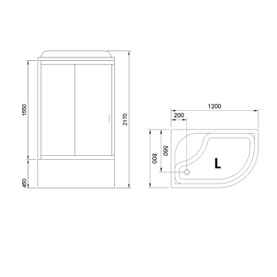 Душевая кабина Royal Bath ВК 120x80 RB8120BK2-T-CH-L с гидромассажем стекло прозрачное задние стенки Белые