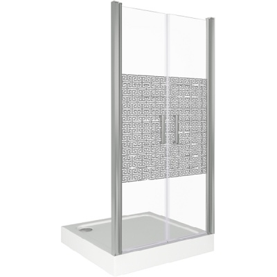 Душевая дверь в нишу Good Door Fantasy SD-100-F-CH 100 профиль Хром стекло прозрачное с рисунком