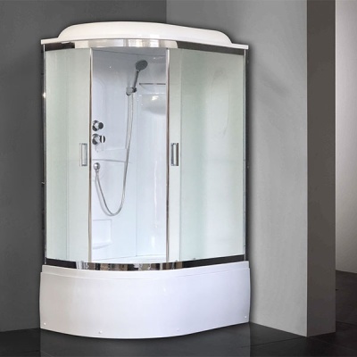Душевая кабина Royal Bath ВК 120x80 RB8120BK1-M-CH-R стекло матовое задние стенки Белые