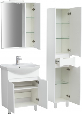 Зеркало со шкафом San Star Bianco 70 165.1-2.5.1. с подсветкой Белое