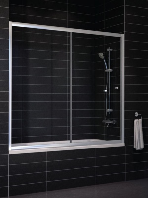 Шторка на ванну Vegas Zeus V 170 профиль белый стекло прозрачное