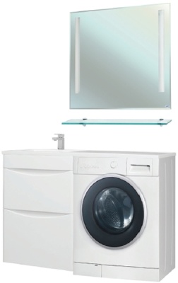 Тумба c раковиной Bellezza Олиссия 120 2 ящика L Белая