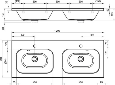 Тумба под двойную раковину Ravak Chrome SD 1200 Белая