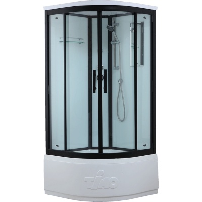 Душевая кабина Timo Standart T-6600 B 100x100 профиль Черный стекло прозрачное