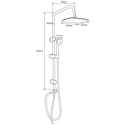 Душевая система Aquanet Passion AF300-70-RC-B Черный