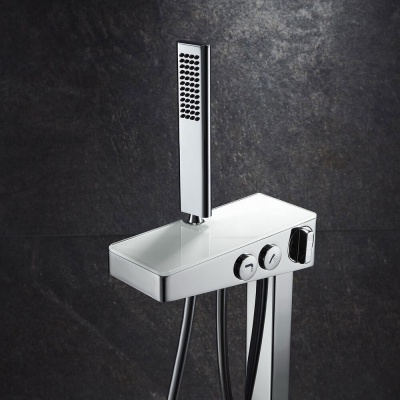 Смеситель для ванны Black&White Universe U6982 Хром Белый матовый