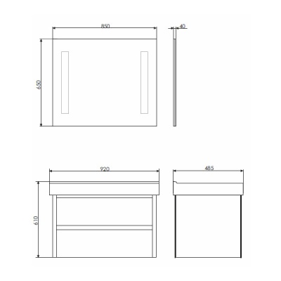 Тумба с раковиной Comforty Дублин 90 4142207 подвесная Белый глянец