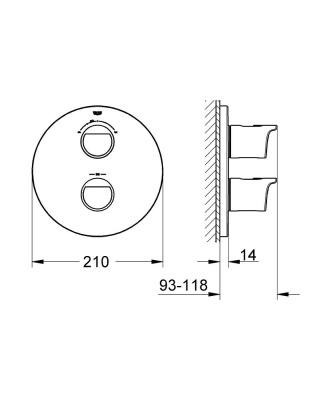 Смеситель для душа Grohe Grohtherm 2000 19355001 с термостатом Хром