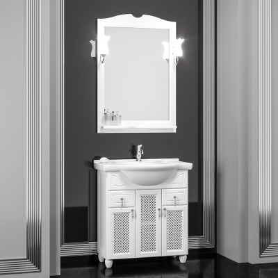 Тумба под раковину Opadiris Тибет 70 Z0000012645 с решеткой Белая матовая ручки Хром