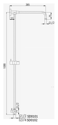 Душевая штанга Rav Slezak SD0101 хром, подвод воды G1/2