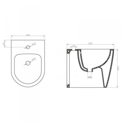 Биде BelBagno Marino BB105B Белое