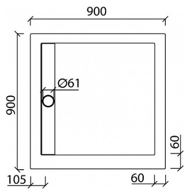 Душевой поддон из искусственного камня Aquanet Stone Lite GB900S 90x90x13,5 Белый
