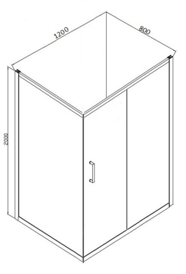 Душевой уголок Bravat Line 120x80 BS120.3101A профиль Хром стекло прозрачное