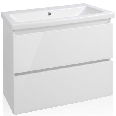 Тумба под раковину Style Line Даймонд 70 Люкс Plus подвесная Белый глянец