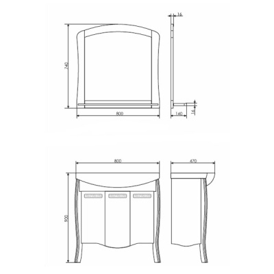 Тумба с раковиной Comforty Венеция 80 3130163 Белый глянец