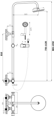 Душевая система Orange T02S3-912b Черный