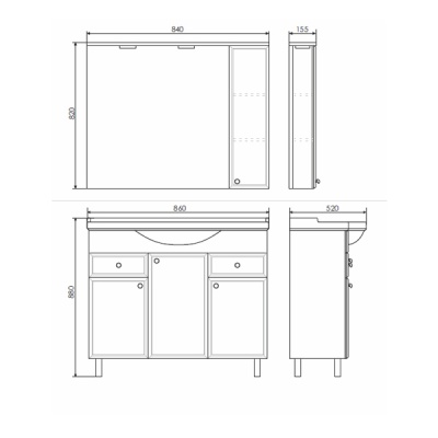 Тумба с раковиной Comforty Сочи 85 4134639 Белая