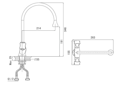 Смеситель для кухни D&K Grimm Hessen DA1382401 Хром