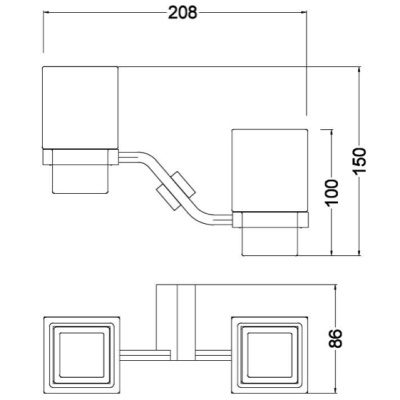 Стакан Schein Watteau 124CS Хром, Белый