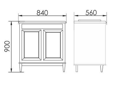 Тумба с раковиной Атолл Марсель 285 Old ivory (слоновая кость состаренная)