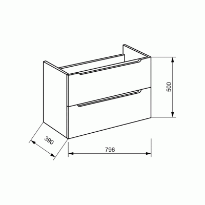 Тумба под раковину BelBagno ETNA 39-800/390-2C-SO-RW-P подвесная Rovere Moro