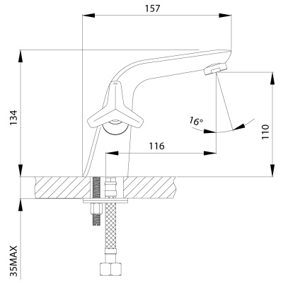 Смеситель Rossinka RS41-61 для раковины