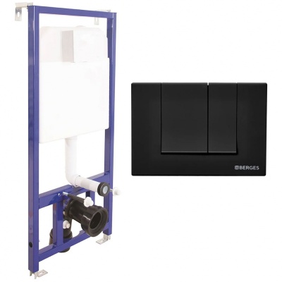 Инсталляция Berges Wasserhaus Novum S5 040245 для унитаза с Черной клавишей смыва